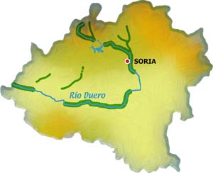 mapa Duero y afluentes